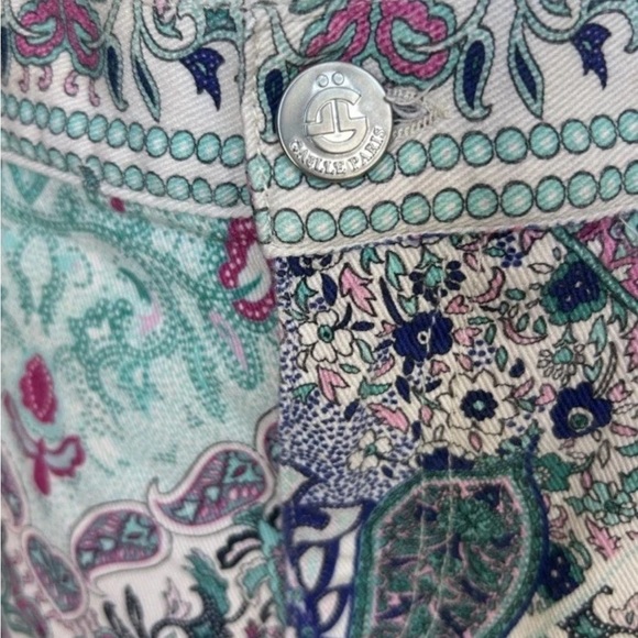 Gaëlle Paris Boho Paisley Patchwork Shorts Women’s Fringe Hem Festival Vibe - Picture 5 of 12